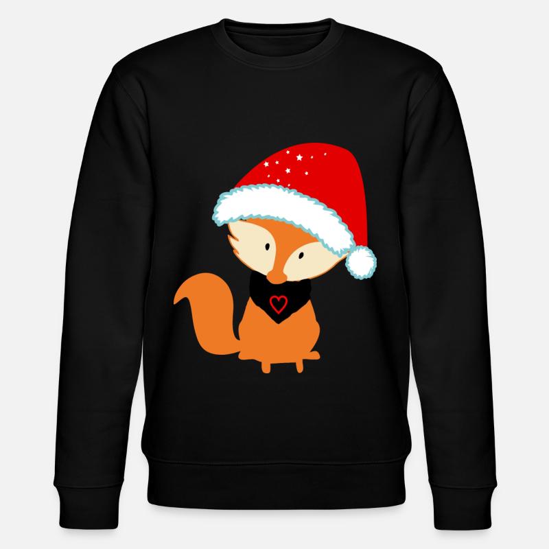 Weihnachten Fuchs Kind - Stanley/Stella Unisex Bio-Sweatshirt CHANGER - Schwarz