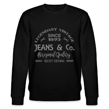Jeans and Co Vintage Imprint GRUNGE - Stanley/Stella CHANGER Unisex Organic Sweatshirt - black - Front - Nik (191cm) & Marisol (170cm)