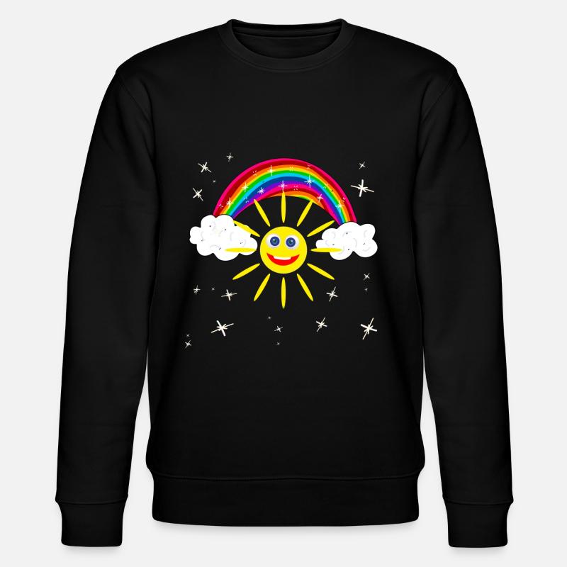 Rainbow Laughing Sun Gift - Stanley/Stella CHANGER Unisex Organic Sweatshirt - black