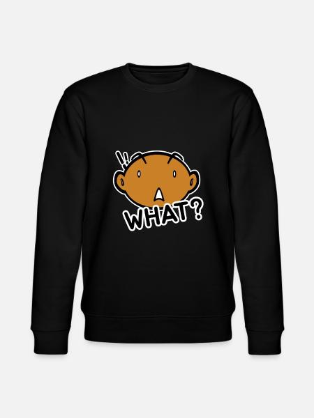 What? Funny head face gift - Stanley/Stella CHANGER Unisex Organic Sweatshirt - black