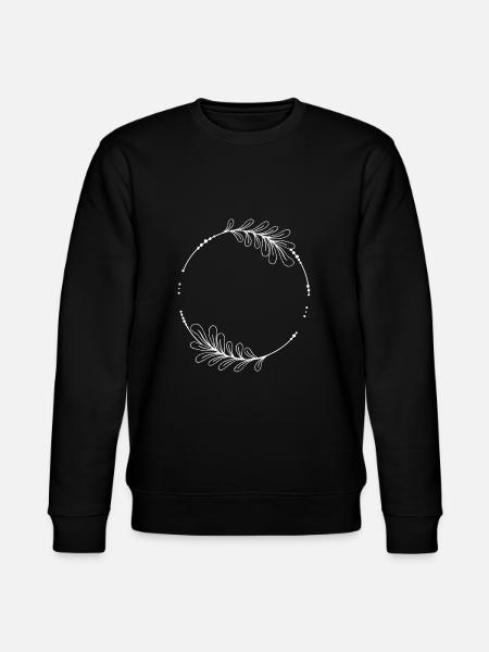 White circle frame with leaves - Stanley/Stella CHANGER Unisex Organic Sweatshirt - black