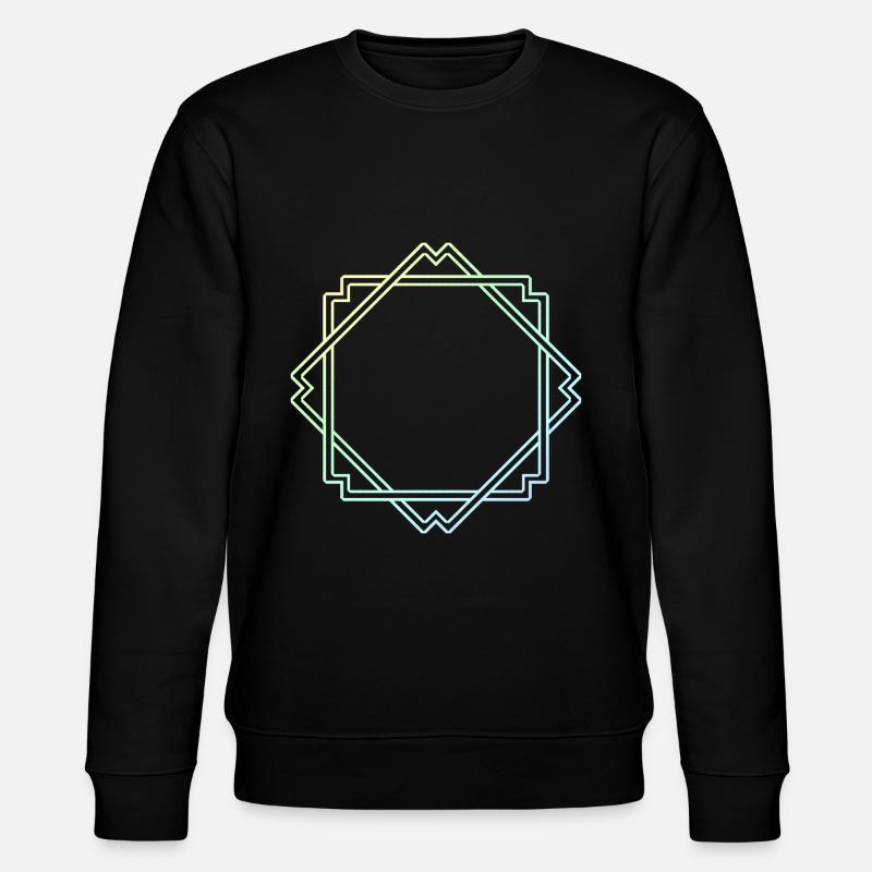 Bunter Quadratischer Rahmen Deko - Stanley/Stella Unisex Bio-Sweatshirt CHANGER  - Schwarz