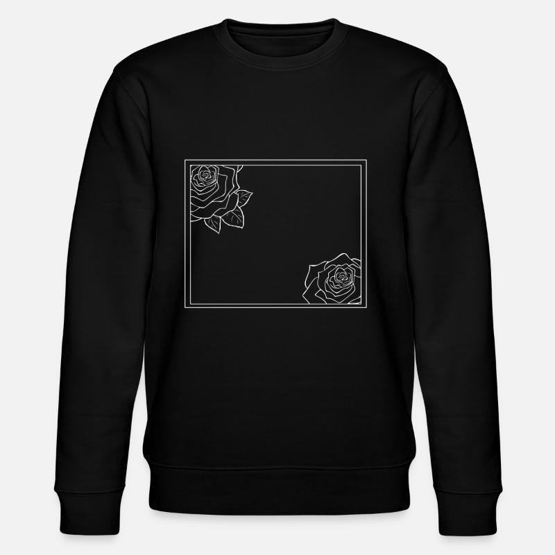 Cadre rectangulaire avec roses - Sweat bio CHANGER Stanley/Stella Unisexe - noir