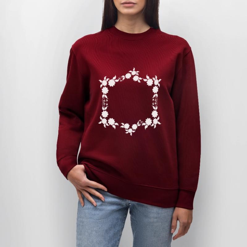 Flowers Ornaments Frame Basic Text Stanley/Stella CHANGER Unisex Organic Sweatshirt