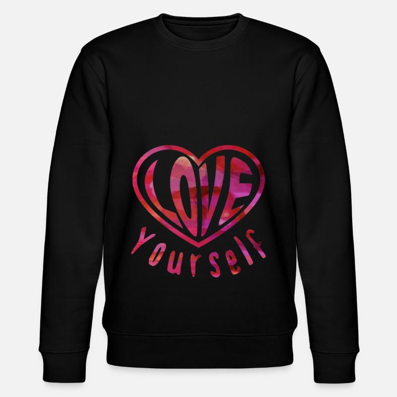 Love Yourself - Herz - Stanley/Stella Unisex Bio-Sweatshirt CHANGER  - Schwarz