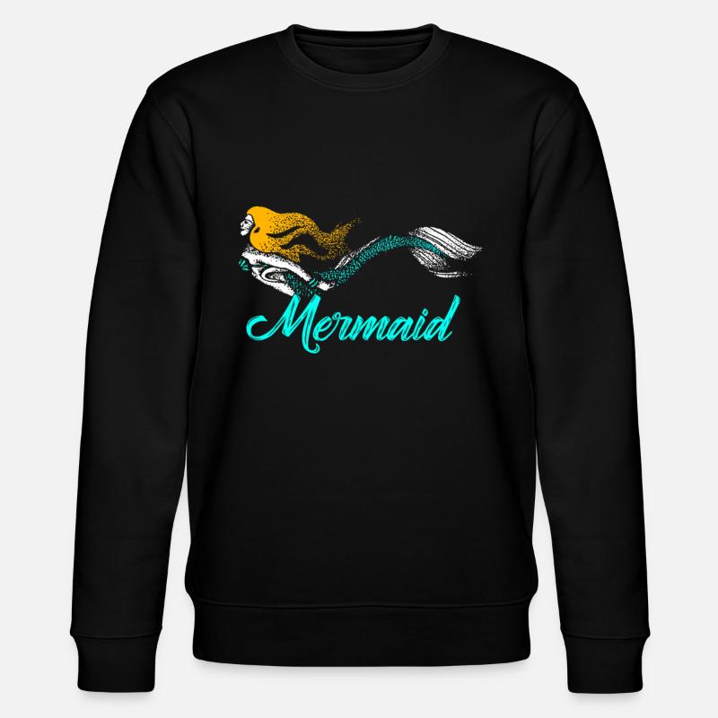 Meerjungfrau Seejungfrau Nixe Märchen - Stanley/Stella Unisex Bio-Sweatshirt CHANGER  - Schwarz
