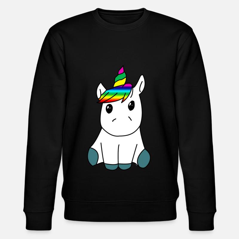 Süßes Einhorn - Stanley/Stella Unisex Bio-Sweatshirt CHANGER  - Schwarz