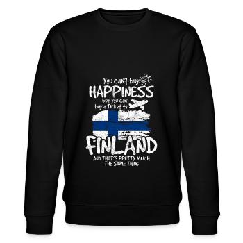 Finnland - Stanley/Stella Unisex Bio-Sweatshirt CHANGER  - Schwarz - Vorne - Nik (191cm) & Marisol (170cm)