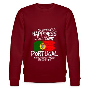 Portugal - Sweat bio CHANGER Stanley/Stella Unisexe - bordeaux - Devant - Nik (191cm) & Marisol (170cm)