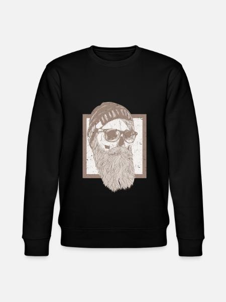 Beard - Beard, skull - Stanley/Stella CHANGER Unisex Organic Sweatshirt - black