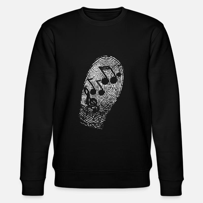 Fingerprint Music Notes Clef - Stanley/Stella CHANGER Unisex Organic Sweatshirt - black
