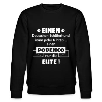 Podenco Hund - Podenco - Stanley/Stella Unisex Bio-Sweatshirt CHANGER  - Schwarz - Vorne - Nik (191cm) & Marisol (170cm)