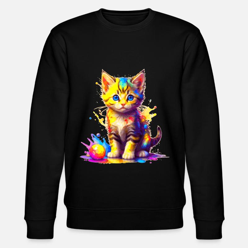 Buntes Kätzchen - Stanley/Stella Unisex Bio-Sweatshirt CHANGER  - Schwarz