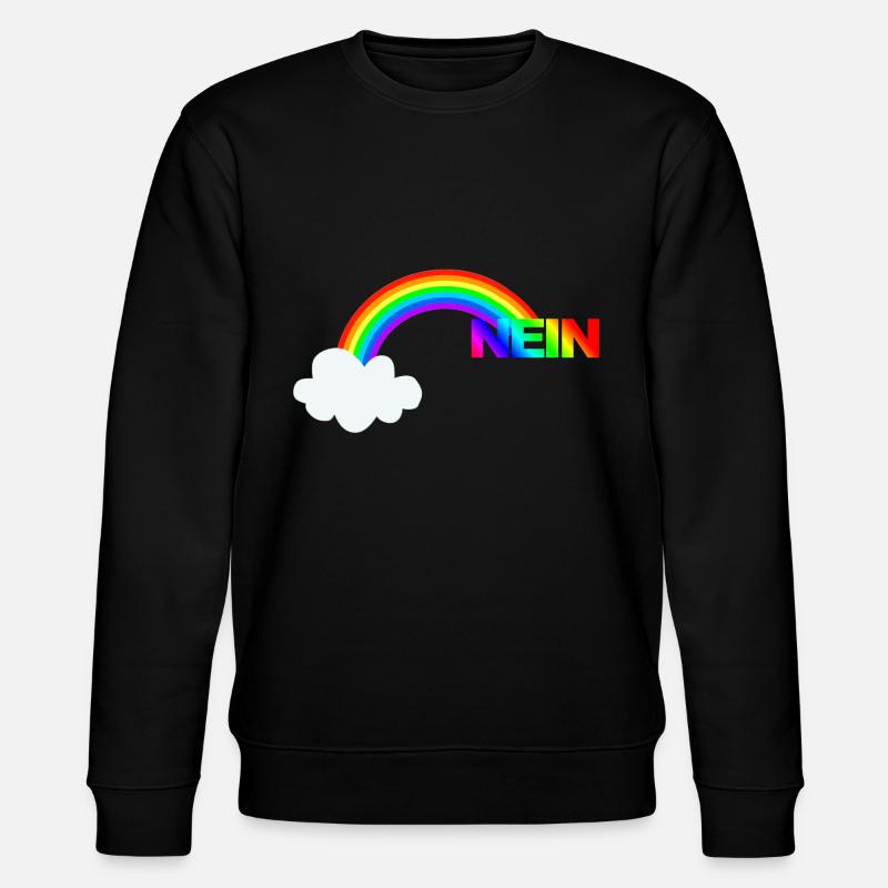 Witziges Regenbogen Bild Nein - Stanley/Stella Unisex Bio-Sweatshirt CHANGER  - Schwarz