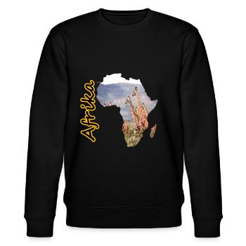 Umriss Afrika Schriftzug Giraffen - Stanley/Stella Unisex Bio-Sweatshirt CHANGER  - Schwarz - Vorne - Nik (191cm) & Marisol (170cm)