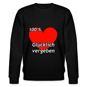 100 Prozent Glücklich vergeben Beziehungsstatus - Stanley/Stella Unisex Bio-Sweatshirt CHANGER  - Schwarz - Vorne - Nik (191cm) & Marisol (170cm)