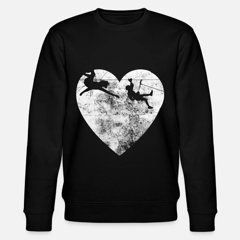 Heart - Climbing - - Stanley/Stella CHANGER Unisex Organic Sweatshirt - black