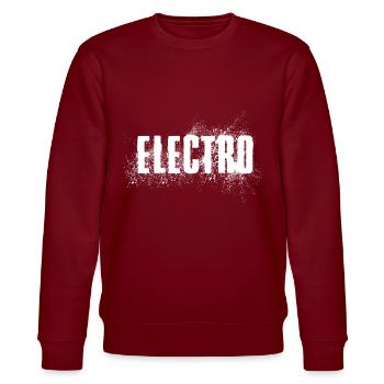 Music Electro Fetzt Geil Gift Idea Modern - Stanley/Stella CHANGER Unisex Organic Sweatshirt - burgundy - Front - Nik (191cm) & Marisol (170cm)