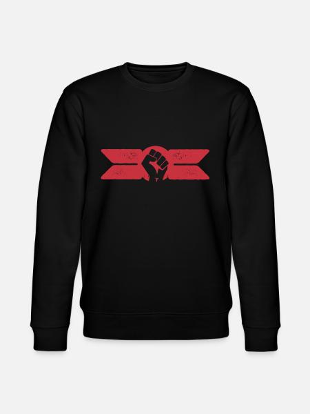 Fight Fighting Fist Red Left Political antifa - Stanley/Stella CHANGER Unisex Organic Sweatshirt - black