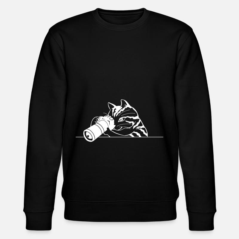 WEISSE KATZE MIT FOTO | GESCHENKIDEE - Stanley/Stella Unisex Bio-Sweatshirt CHANGER  - Schwarz