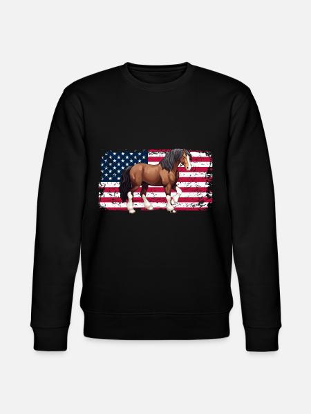 Amante del cavallo a sangue freddo equitazione USA - Felpa ecologica unisex CHANGER di Stanley/Stella - nero
