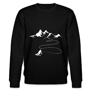 Berg - Skifahren - (36) - Stanley/Stella Unisex Bio-Sweatshirt CHANGER  - Schwarz - Vorne - Nik (191cm) & Marisol (170cm)