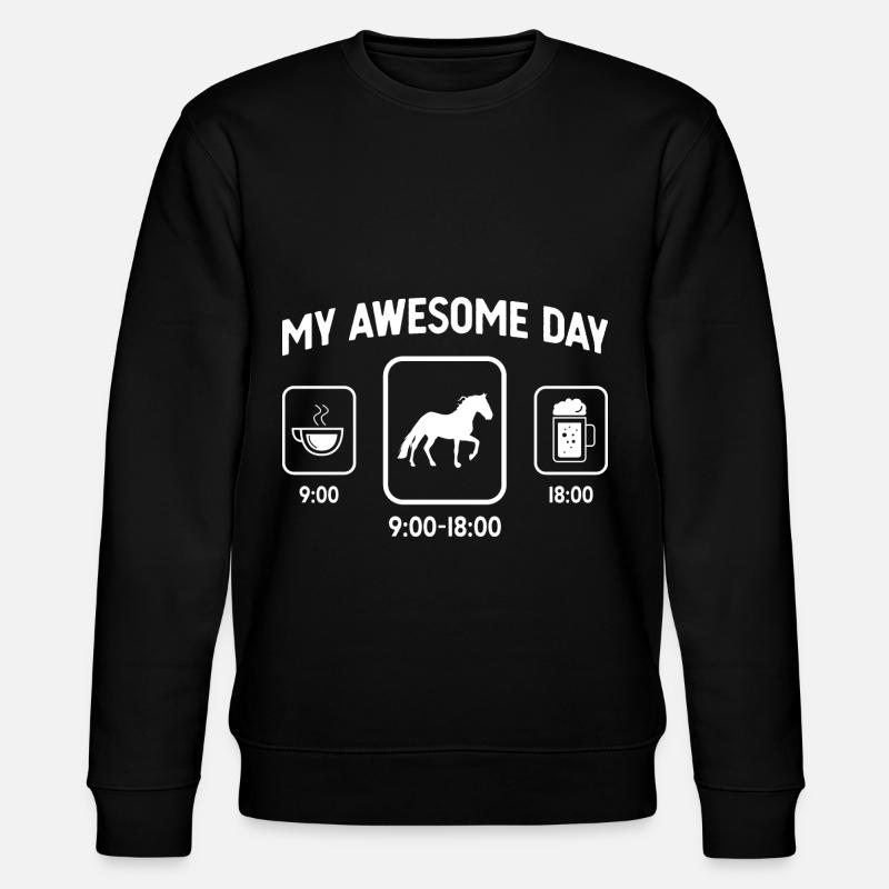 Ma belle journée - bière - cheval - - Sweat bio CHANGER Stanley/Stella Unisexe - noir