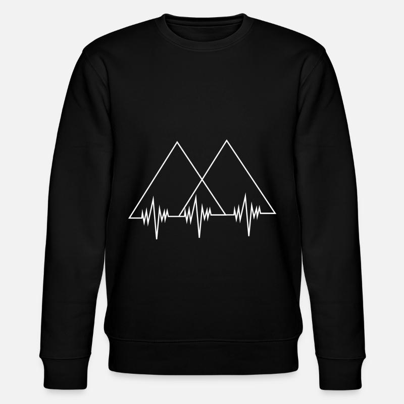 Heartbeat - Double Triangle - Mountain - - Stanley/Stella CHANGER Unisex Organic Sweatshirt - black