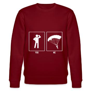 You - Me - Paragliding Links Vector - Stanley/Stella CHANGER Unisex Organic Sweatshirt - burgundy - Front - Nik (191cm) & Marisol (170cm)