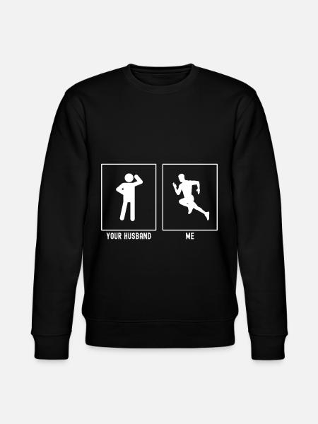 Your husband - Me - Run fast - Stanley/Stella CHANGER Unisex Organic Sweatshirt - black