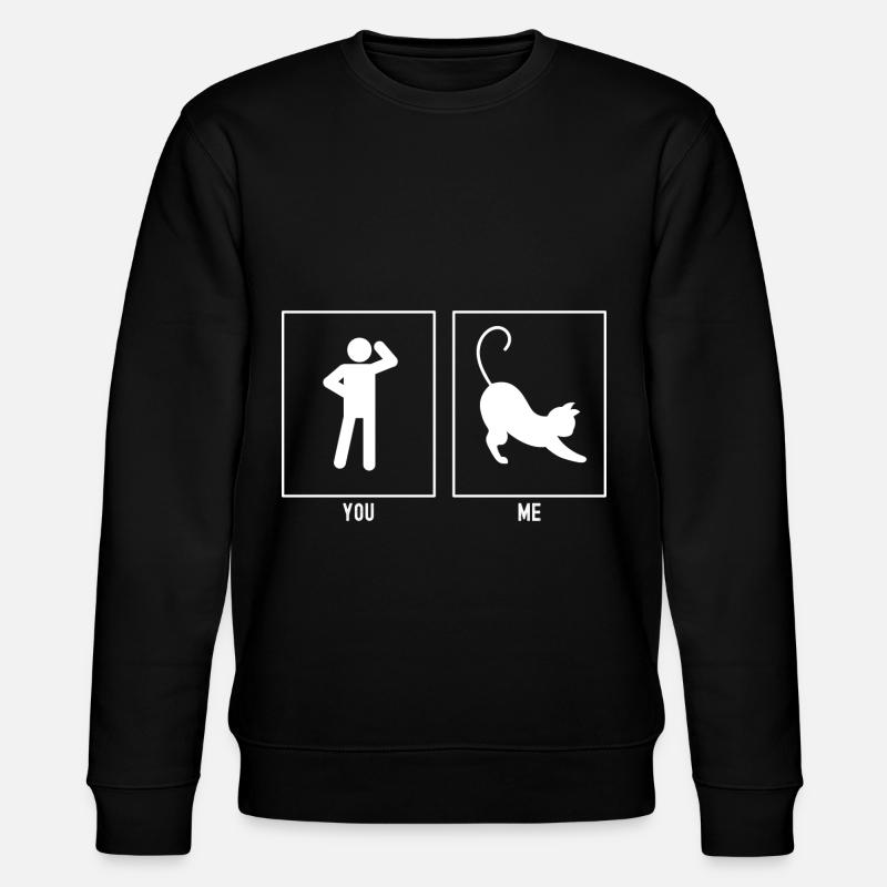 Du - Ich - Katze strecken - Stanley/Stella Unisex Bio-Sweatshirt CHANGER  - Schwarz