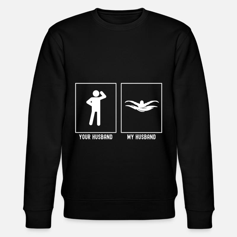 Son mari - Mon mari - Natation - Sweat bio CHANGER Stanley/Stella Unisexe - noir