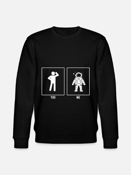 You - Me - Astronomy Cartoon Astronaut - Stanley/Stella CHANGER Unisex Organic Sweatshirt - black