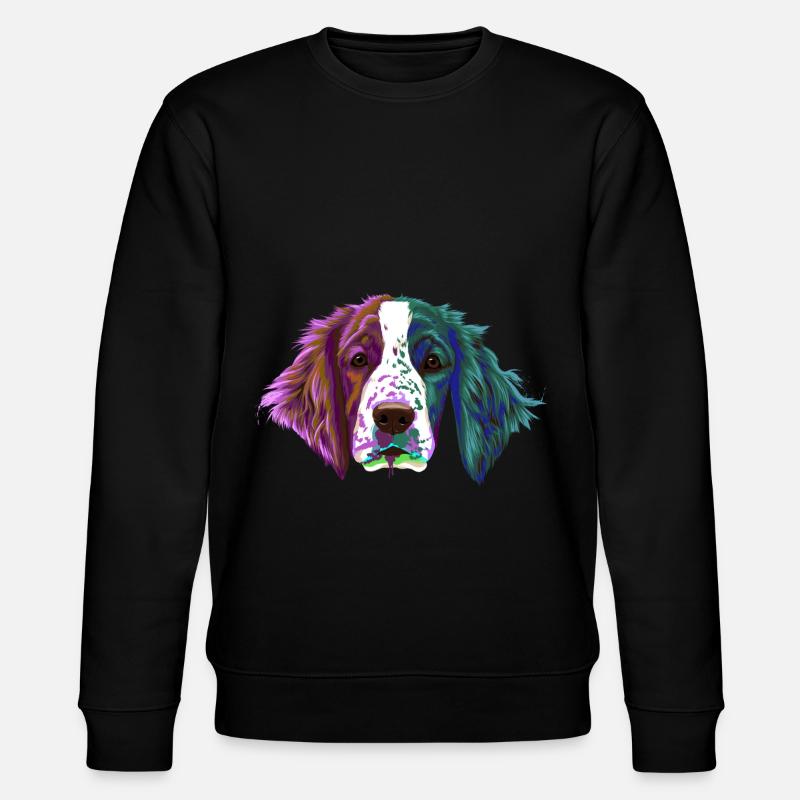 Splash Welsh Springer Spaniel Hund - Stanley/Stella Unisex Bio-Sweatshirt CHANGER  - Schwarz