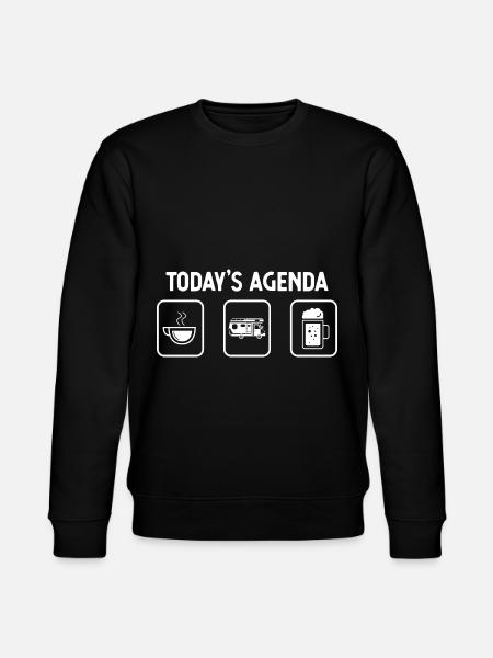 Today's agenda - Beer - Camping Van - - Stanley/Stella CHANGER Unisex Organic Sweatshirt - black