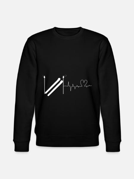 Heart - Heartbeat - Ski - - Stanley/Stella CHANGER Unisex Organic Sweatshirt - black