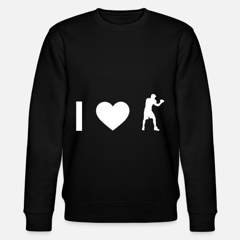 Ich Herz und Kerl Boxen - - Stanley/Stella Unisex Bio-Sweatshirt CHANGER  - Schwarz