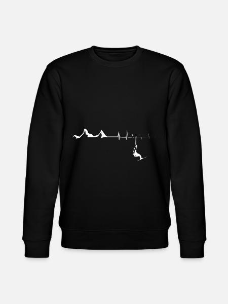 Heartbeat - Mountain - Skiing - (3) - Stanley/Stella CHANGER Unisex Organic Sweatshirt - black