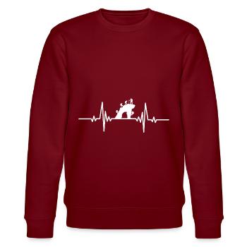 Heartbeat combines climbing - Stanley/Stella CHANGER Unisex Organic Sweatshirt - burgundy - Front - Nik (191cm) & Marisol (170cm)
