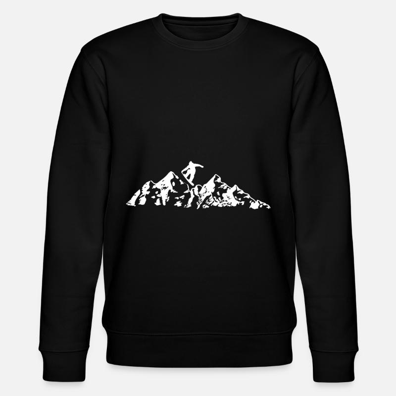 Mountain - Snowboarding - (9) - Stanley/Stella CHANGER Unisex Organic Sweatshirt - black