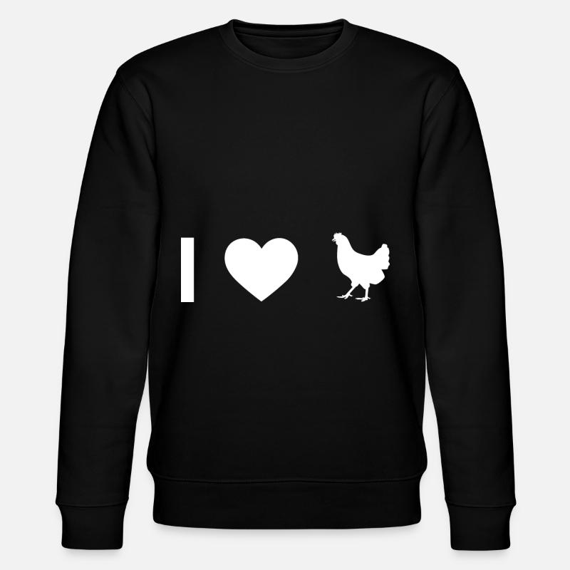 Ich Herz und Henne - - Stanley/Stella Unisex Bio-Sweatshirt CHANGER  - Schwarz