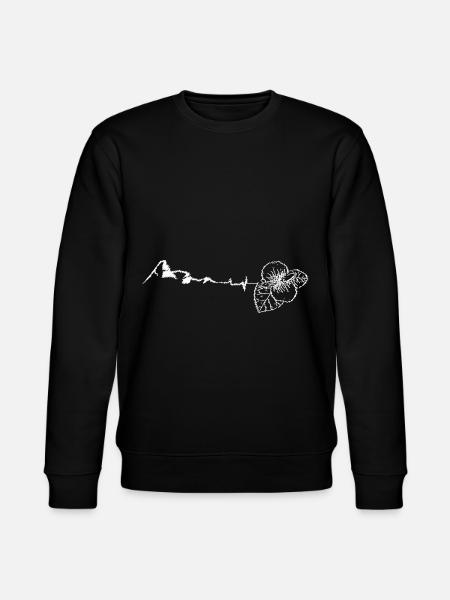 Flower - Heartbeat - Mountain - (4) - Stanley/Stella CHANGER Unisex Organic Sweatshirt - black