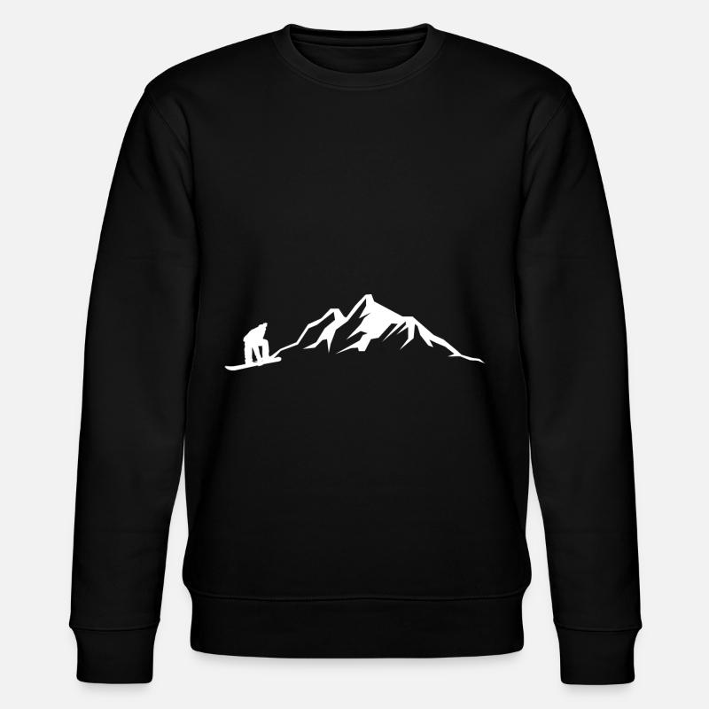 Mountain - Snowboarding - (12) - Stanley/Stella CHANGER Unisex Organic Sweatshirt - black