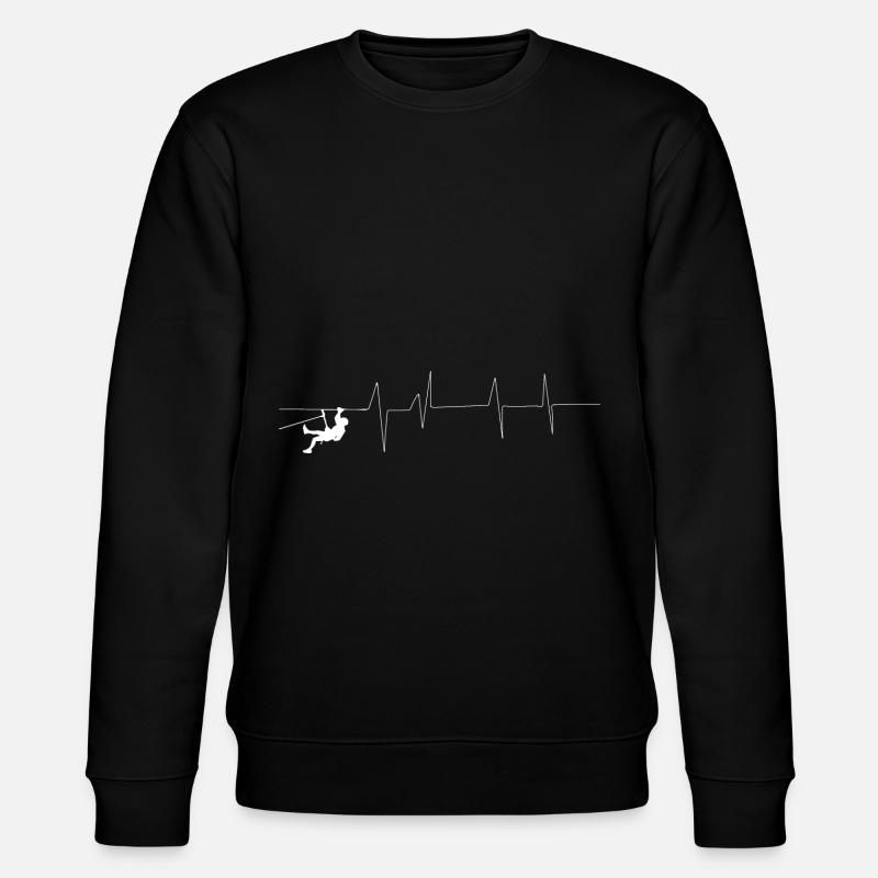 Heartbeat - Climbing - (4) - Stanley/Stella CHANGER Unisex Organic Sweatshirt - black
