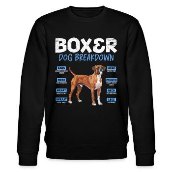 BOXER DOG BREAKDOWN Deutscher Boxer Lustiges - Stanley/Stella Unisex Bio-Sweatshirt CHANGER  - Schwarz - Vorne - Nik (191cm) & Marisol (170cm)
