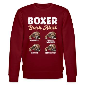 ALERTE ABOIEMENT BOXER Boxer allemand drôle - Sweat bio CHANGER Stanley/Stella Unisexe - bordeaux - Devant - Nik (191cm) & Marisol (170cm)