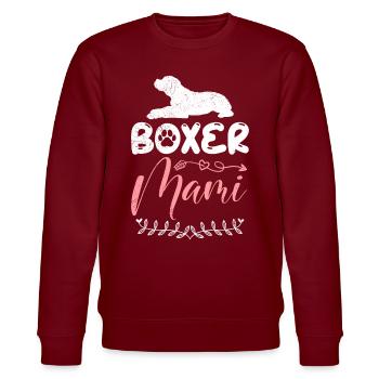 Deutscher Boxer Hundebesitzerin BOXER MAMI - Stanley/Stella Unisex Bio-Sweatshirt CHANGER  - Burgunderrot - Vorne - Nik (191cm) & Marisol (170cm)