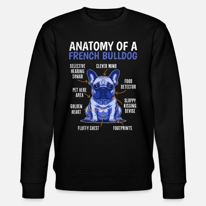Anatomie d'un bouledogue français - Sweat bio CHANGER Stanley/Stella Unisexe - noir