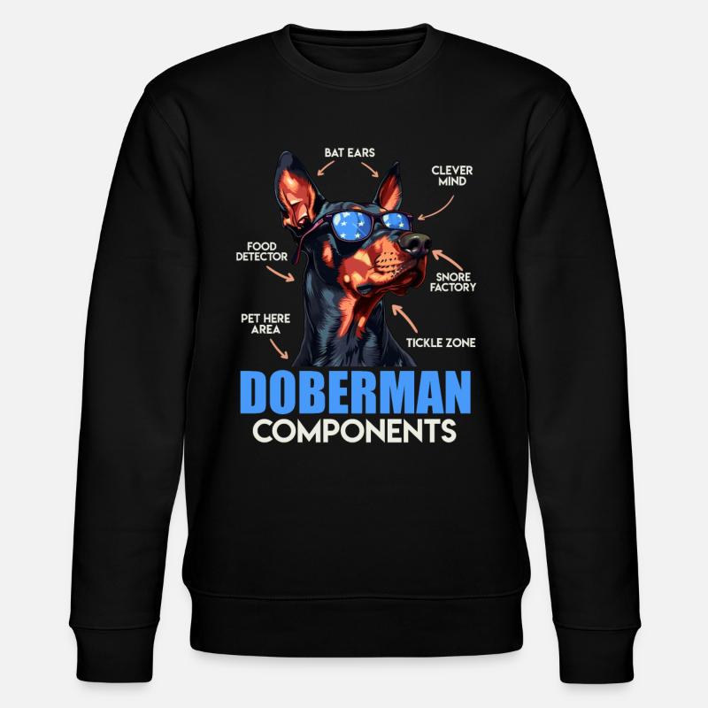 DOBERMANN COMPONENTS Anatomy Doberman - Stanley/Stella CHANGER Unisex Organic Sweatshirt - black