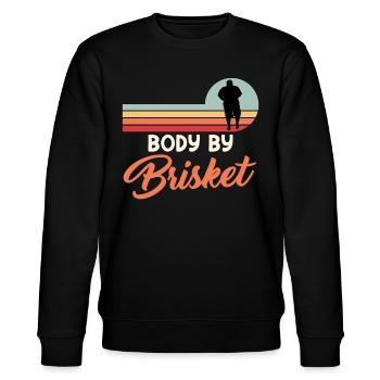 Mangeur de viande BODY BY BRISKET Amateurs de viande - Sweat bio CHANGER Stanley/Stella Unisexe - noir - Devant - Nik (191cm) & Marisol (170cm)